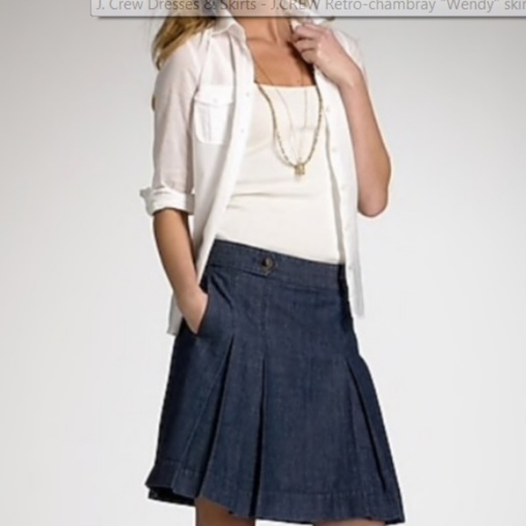 J. Crew Dresses & Skirts - J.Crew Retro Chambray Wendy Skirt Sz 2